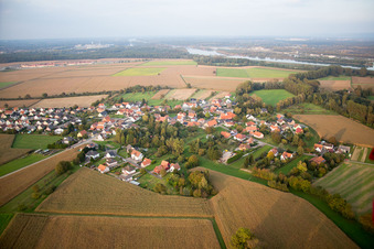 Neuhaeusel in the state Bas-Rhin, France from above