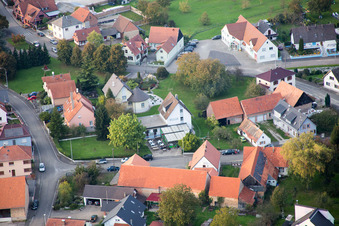 Neuhaeusel in the state Bas-Rhin, France viewn from the air