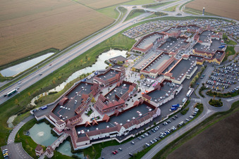 Building of the shopping center The North Face Outlet in Roppenheim in Grand Est, France
