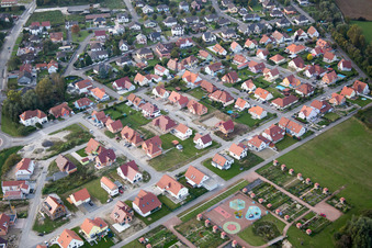 Beinheim in the state Bas-Rhin, France seen from above