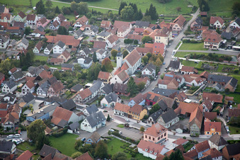 Oblique view of Beinheim in the state Bas-Rhin, France