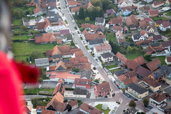 Beinheim in the state Bas-Rhin, France from the drone perspective