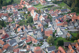 Beinheim in the state Bas-Rhin, France from above