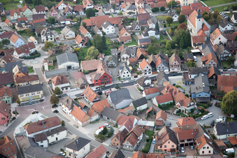 Beinheim in the state Bas-Rhin, France seen from above