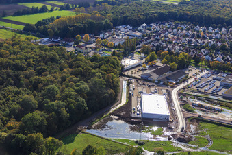 New opening of EDEKA new building on Lauterburger Straße in Kandel in the state Rhineland-Palatinate, Germany out of the air