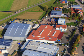 Aerial photograpy of Gereutäcker industrial estate with HGGS LaserCUT GmbH & Co. KG and FENNEK in Hatzenbühl in the state Rhineland-Palatinate, Germany