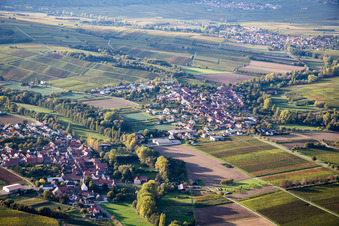 Aerial view of District Billigheim in Billigheim-Ingenheim in the state Rhineland-Palatinate, Germany