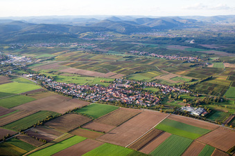 District Kapellen in Kapellen-Drusweiler in the state Rhineland-Palatinate, Germany from above