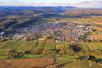 City overview from the south in Bad Bergzabern in the state Rhineland-Palatinate, Germany