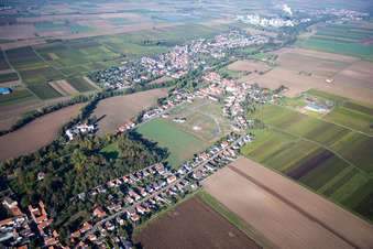 Aerial view of District Colgenstein in Obrigheim in the state Rhineland-Palatinate, Germany