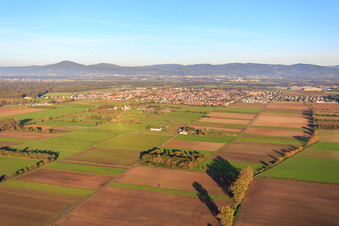City view from the west in the district Kleinhausen in Einhausen in the state Hesse, Germany