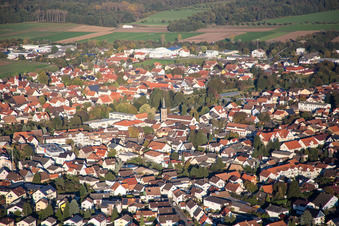 Town View of the streets and houses of the residential areas in Lorsch in the state Hesse, Germany
