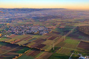 View from the north in the district Hähnlein in Alsbach-Hähnlein in the state Hesse, Germany