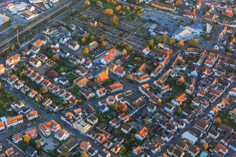 Protestant church and cemetery in Gernsheim in the state Hesse, Germany