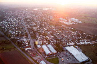 Aerial view of Biblis in the state Hesse, Germany