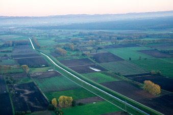Canalized Weschnitz in Biblis in the state Hesse, Germany