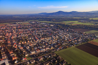 View of the town from the south in Einhausen in the state Hesse, Germany