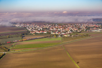 From the southeast in the district Bobstadt in Bürstadt in the state Hesse, Germany