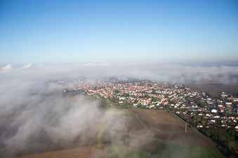 Under clouds in the district Hofheim in Lampertheim in the state Hesse, Germany