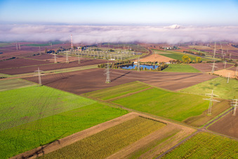 Amprion GmbH - Substation in the district Rosengarten in Lampertheim in the state Hesse, Germany