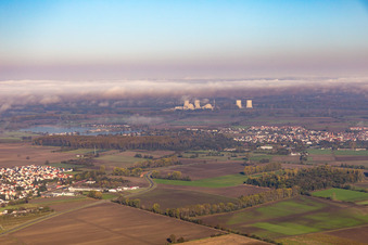 From the southeast in Biblis in the state Hesse, Germany