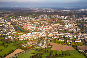 Aerial view of From the southwest in Rastatt in the state Baden-Wuerttemberg, Germany