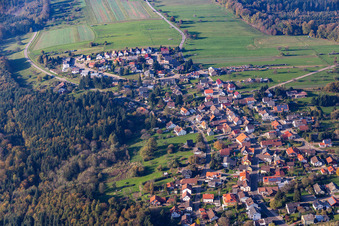 District Freiolsheim in Gaggenau in the state Baden-Wuerttemberg, Germany from above