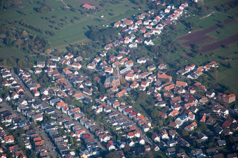 Aerial view of District Schöllbronn in Ettlingen in the state Baden-Wuerttemberg, Germany