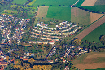Concentric housing development Fifty Acres in the district Hohenwettersbach in Karlsruhe in the state Baden-Wuerttemberg, Germany