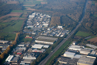 Oblique view of District Grötzingen in Karlsruhe in the state Baden-Wuerttemberg, Germany