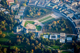 Grounds and park at the castle of Karlsruhe in Baden-Wuerttemberg