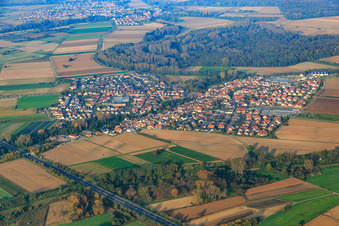 Village overview from the southwest in Kuhardt in the state Rhineland-Palatinate, Germany