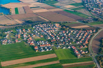 Bird's eye view of District Hardtwald in Neupotz in the state Rhineland-Palatinate, Germany