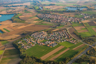 District Hardtwald in Neupotz in the state Rhineland-Palatinate, Germany viewn from the air
