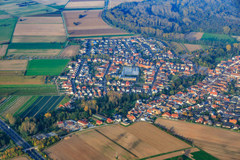 Village overview from the south in Kuhardt in the state Rhineland-Palatinate, Germany