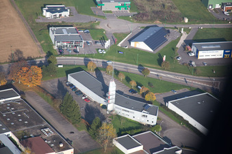 Soultz-sous-Forêts in the state Bas-Rhin, France from above