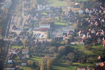 Soultz-sous-Forêts in the state Bas-Rhin, France seen from above