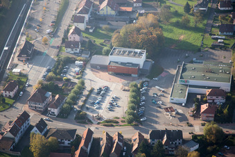 Soultz-sous-Forêts in the state Bas-Rhin, France viewn from the air