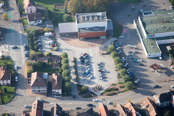 Soultz-sous-Forêts in the state Bas-Rhin, France from a drone
