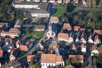 Soultz-sous-Forêts in the state Bas-Rhin, France from above