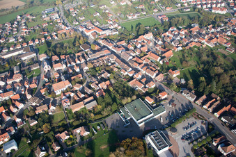Soultz-sous-Forêts in the state Bas-Rhin, France seen from above