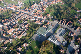 Soultz-sous-Forêts in the state Bas-Rhin, France from the plane