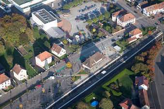 Soultz-sous-Forêts in the state Bas-Rhin, France seen from above