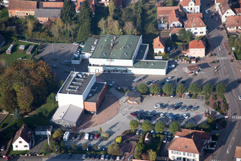 Soultz-sous-Forêts in the state Bas-Rhin, France viewn from the air