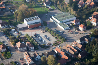 Soultz-sous-Forêts in the state Bas-Rhin, France from a drone