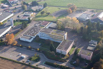 Soultz-sous-Forêts in the state Bas-Rhin, France seen from a drone