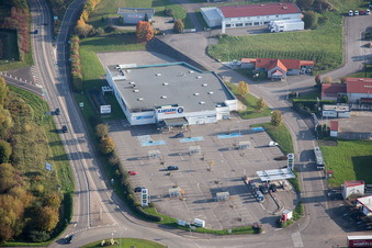 Aerial photograpy of Soultz-sous-Forêts in the state Bas-Rhin, France