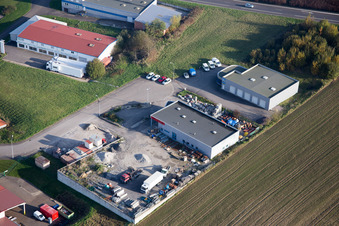 Hohwiller in the state Bas-Rhin, France from above