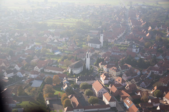 Bird's eye view of Hatten in the state Bas-Rhin, France