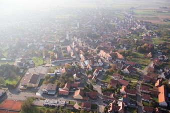 Hatten in the state Bas-Rhin, France viewn from the air